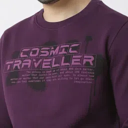 Spykar Purple Slim Fit Printed Sweatshirt image 5