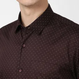 Peter England Brown Cotton Regular Fit Printed Shirt image 4