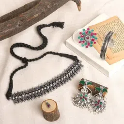 Teejh Pattadakal Oxidised Silver Jewellery Gift Set-picture-29