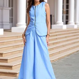 Murcia Round Neck Sleeveless Waistcoat With Trousers-picture-30