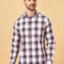 Byford by Pantaloons Coral Cotton Slim Fit Checks Shirt-image-0