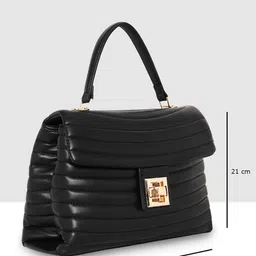 ESBEDA Women Textured Baguette Quilted Satchel Bag image 4