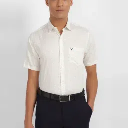 Allen Solly Beige Cotton Slim Fit Printed Shirt-image-21