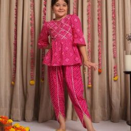 Budding Bees Girls Pink Printed Suit Sets-picture-29