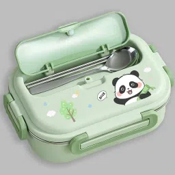 Little Surprise Box Mint Panda Lunch Time 2 Pcs Stainless Steel Kids Lunch Box With Lunch Bag image 4
