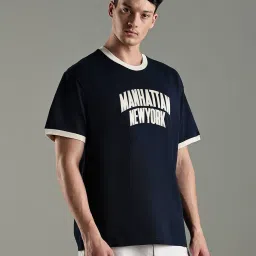 Tommy Hilfiger Navy Cotton Comfort Fit Printed T-Shirt image 4