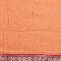 Unnati Silks Orange & Pink Cotton Woven Saree With Unstitched Blouse image 4