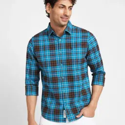 Being Human Blue Slim Fit Checks Shirt-image-64