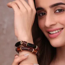 Toniq Brown Chic Bracelets in Tortoiseshell Set of 2-picture-35