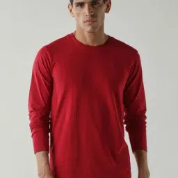 Reid & Taylor Maroon Cotton Regular Fit T-Shirt-picture-28