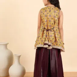 Stylobug Girls Yellow Printed Regular Fit Suit Set image 2