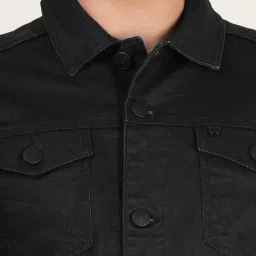 Wrangler Navy Full Sleeves Shirt Collar Denim Jacket image 4