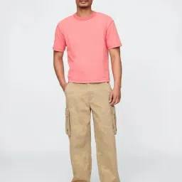 GAP Red Cotton Regular Fit Solid T-Shirt image 3