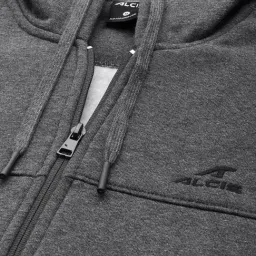 ALCIS Dark Grey Regular Fit Sports Hooded Jacket image 4