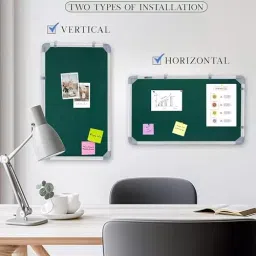 EDUWAY 30x61 cm (1x2 ft) Green Notice Board with 20 Push-Up Pins Combo ‎Rectangular image 3