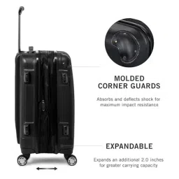 Kenneth Cole Black Textured Large Checked Luggage image 5