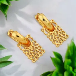 SHREE KRISHNA SHOPPING Unisex Gold-Plated Brass Earrings-picture-32