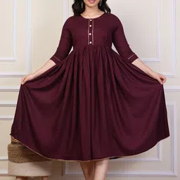 outfit 4 you Maternity Yoke Design Round Neck Anarkali Kurta image 2