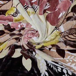 Monte Carlo Brown & White Floral Heavy Winter Double Bed Blanket 795 GSM image 2