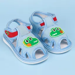 Cute Walk by Babyhug Velcro Closure Sandals with Dino Applique - Light Blue-picture-26