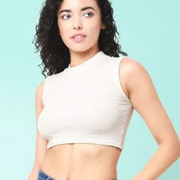 CareDone Women Sleeveless Ribbed Tank Crop Top-image-61