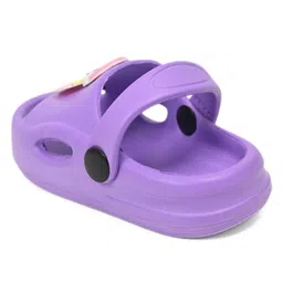Yellow Bee Solid Slingback Rainbow & Unicorn Applique Detailed Clogs - Purple image 4