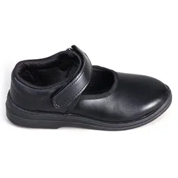 Pine Kids Solid School Shoes with Velcro Closure - Black image 4