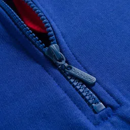 Pine Kids Cotton Knit Full Sleeves Hooded Sweatshirt With Patch Detailing & Kangaroo Pockets - Blue image 4