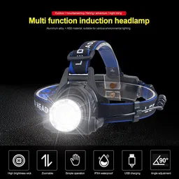 aonepter 3 Led lamp Headlamp Rechargeable Waterproof Head Flashlight for Trekking Torch image 4