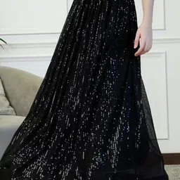 NEUDIS Embellished Sequinned Flared Maxi Skirt image 5
