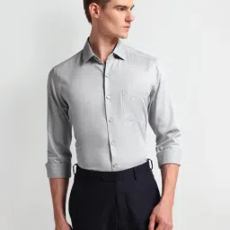 Arrow Grey Cotton Slim Fit Printed Shirt-picture-39
