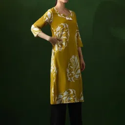 Jaipur Kurti Yellow Cotton Printed Kurta image 4