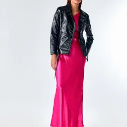 Cover Story Black Regular Fit Biker Jacket image 4