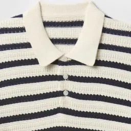 GAP White Cotton Regular Fit Striped T-Shirt image 5