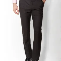 Van Heusen Brown Slim Fit Checks Trousers-picture-18