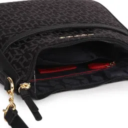 TOMMY HILFIGER Black Tonal Monogram Cross Body Bag image 4