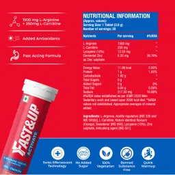 Fast&Up Activate L-Arginine Pre-Training Effervescent Drink - 20 Tablets - Orange Flavor image 4