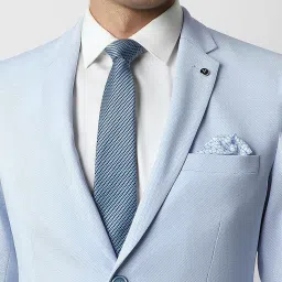 Van Heusen Blue Slim Fit Texture Two Piece Suit image 4