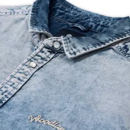 Woodland Light Blue Regular Fit Cotton Shirt image 4