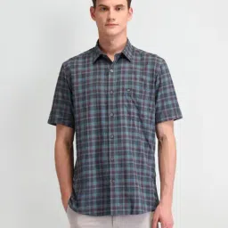 Arrow Sport Medium Grey Cotton Regular Fit Checks Shirt-picture-10