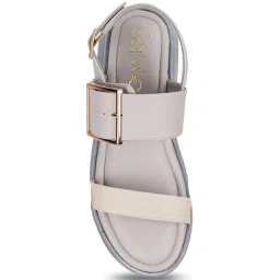 Catwalk Women's Grey Back Strap Wedges image 4