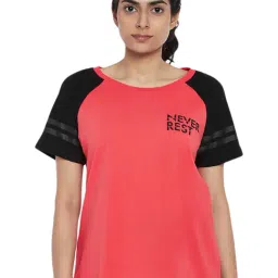 Ajile by Pantaloons Pink & Black Cotton Printed T-Shirt-image-64