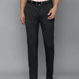 Louis Philippe Black Slim Fit Flat Front Trousers-picture-16