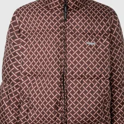 Pepe Jeans Trail Brown Regular Fit Printed High Neck Puffer Jacket image 4