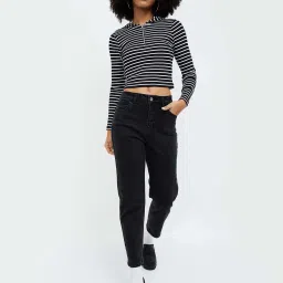 Ginger by Lifestyle Black Cotton Mid Rise Jeans image 4