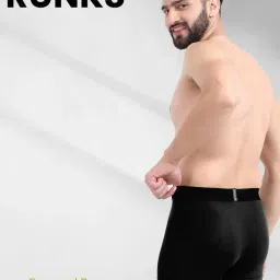 Freecultr Black Modal Regular Fit Solid Trunks (Pack of 5) image 4