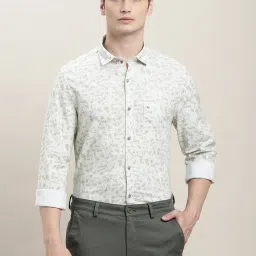 Turtle Grey Cotton Slim Fit Printed Shirt image 4
