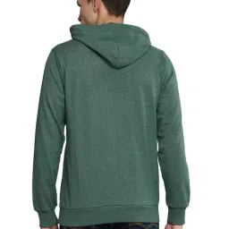 Allen cooper Olive Melange Regular fit Printed Hooded Sweatshirt image 2