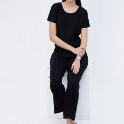 Code by Lifestyle Black Cotton Regular Fit Top image 4