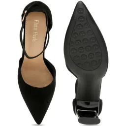 Flat N Heels Women's Black Ankle Strap Sandals image 4